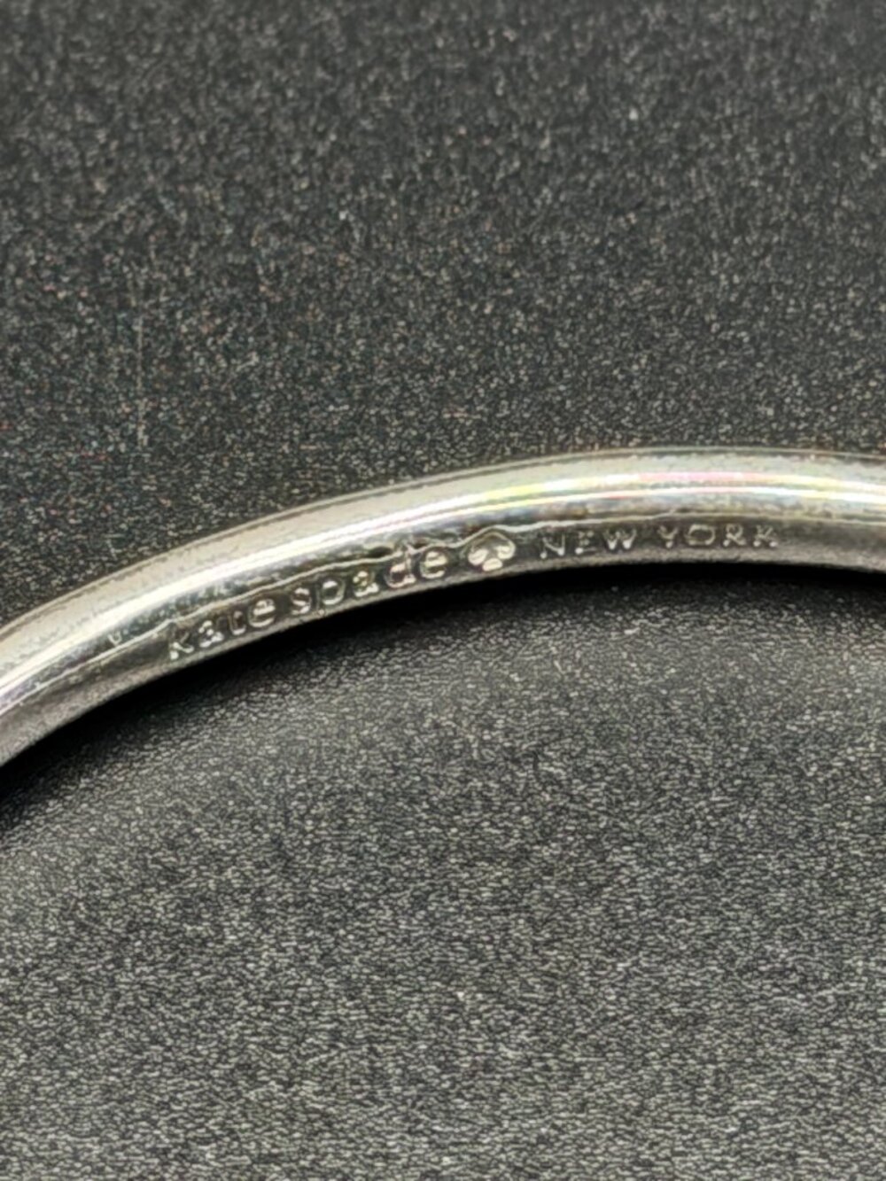 Kate Spade New York Silver Knot Hinged Bangle Bracelet Minimalist Stackable - Picture 2 of 6